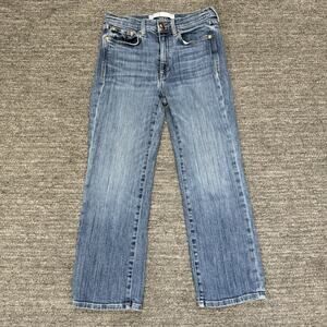 AYR The Pop Jeans Women 28 Short Blue Straight Leg Stretch Crop Denim 28X24 USA